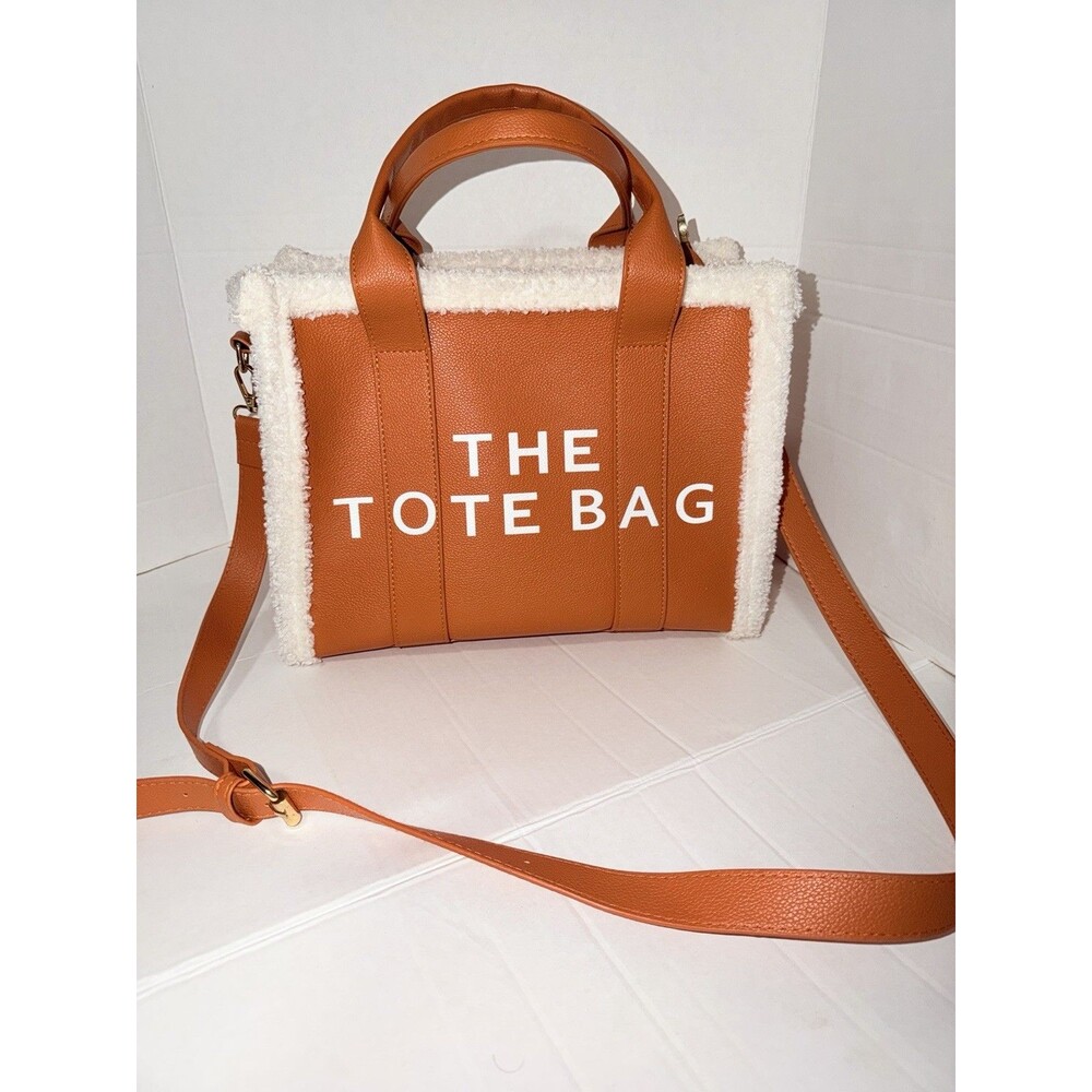 Soft Touch Tote Bag - Fashion Meet Comfort - Leather And Fluffy Look  Monogram